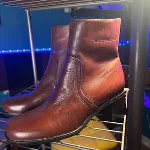Chic Brown Leather Ankle Booties
